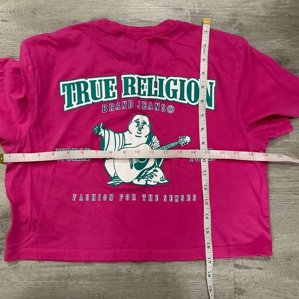 Y2k True Religion Pink Graphic Crop Top Sz XS - Picture 4 of 4